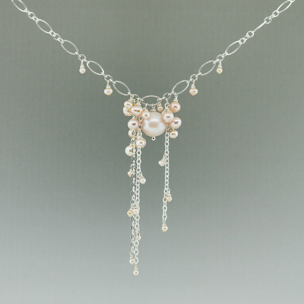 Pink Pearl, Round Cascading Necklace