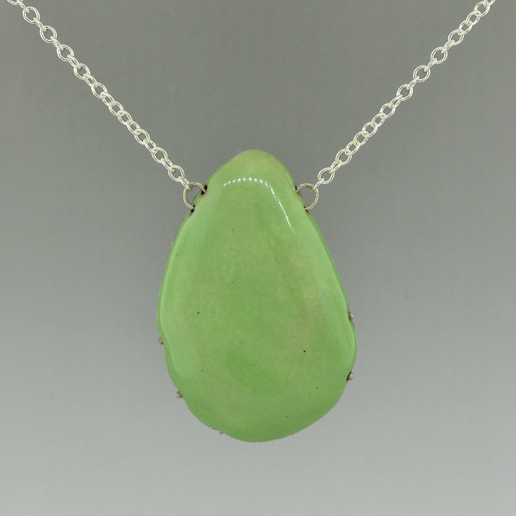 Turquoise Enamel and White Pearl Necklace