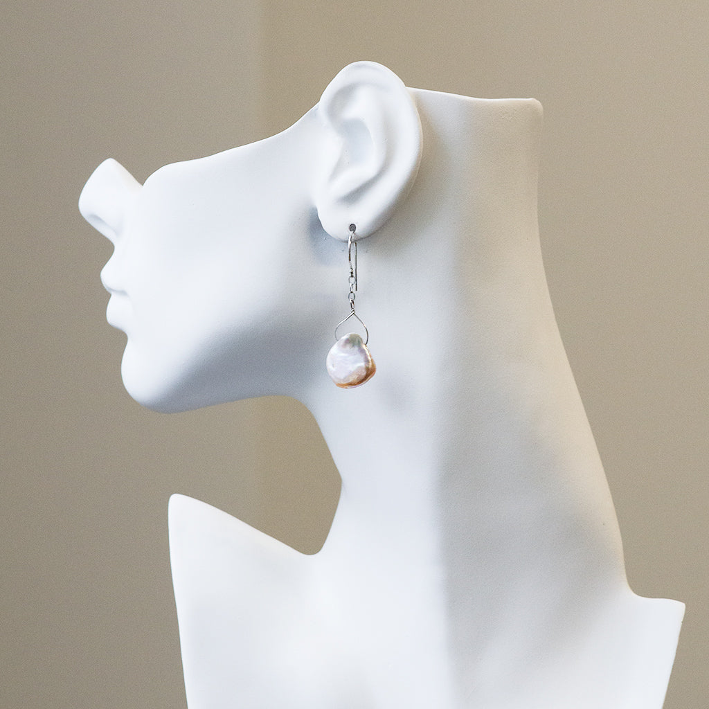 Pink Baroque Pear Pearl Earrings