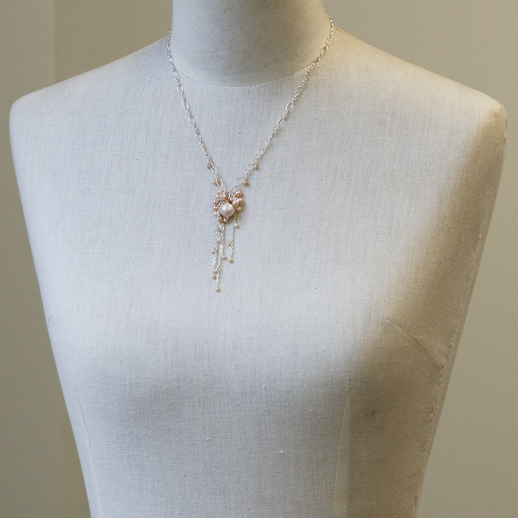 Pink Pearl, Round Cascading Necklace