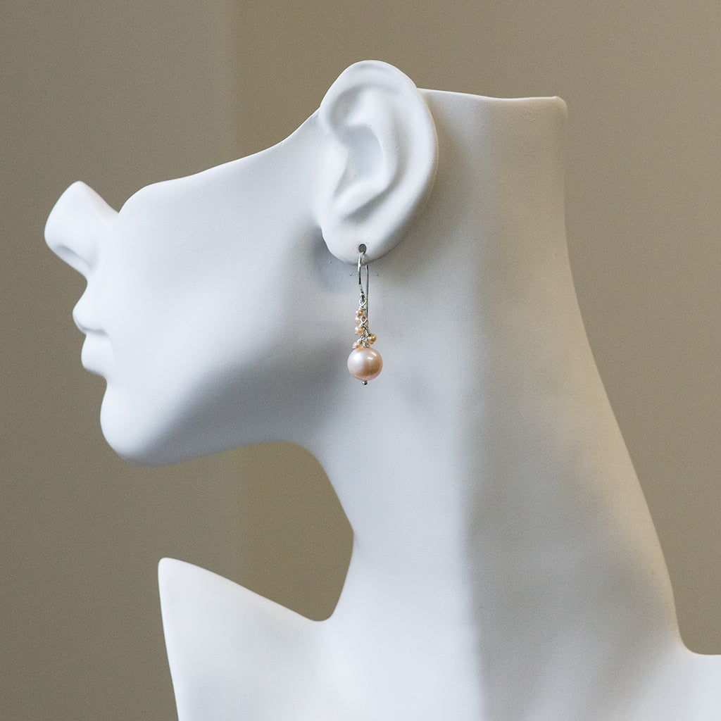 Pink Pearl Drop Earrings