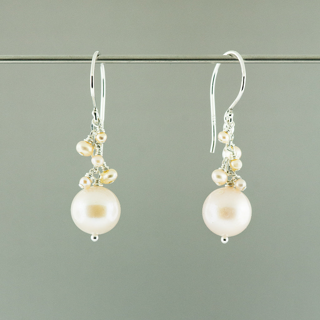 Pink Pearl Drop Earrings