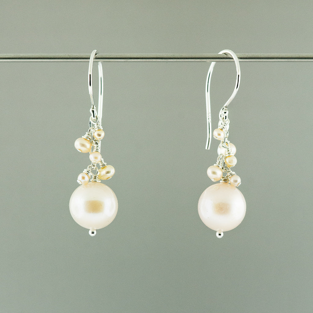 Pink Pearl Drop Earrings