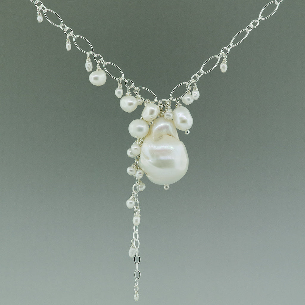 Citrine Pearl Cluster Necklace | Mabel Chong