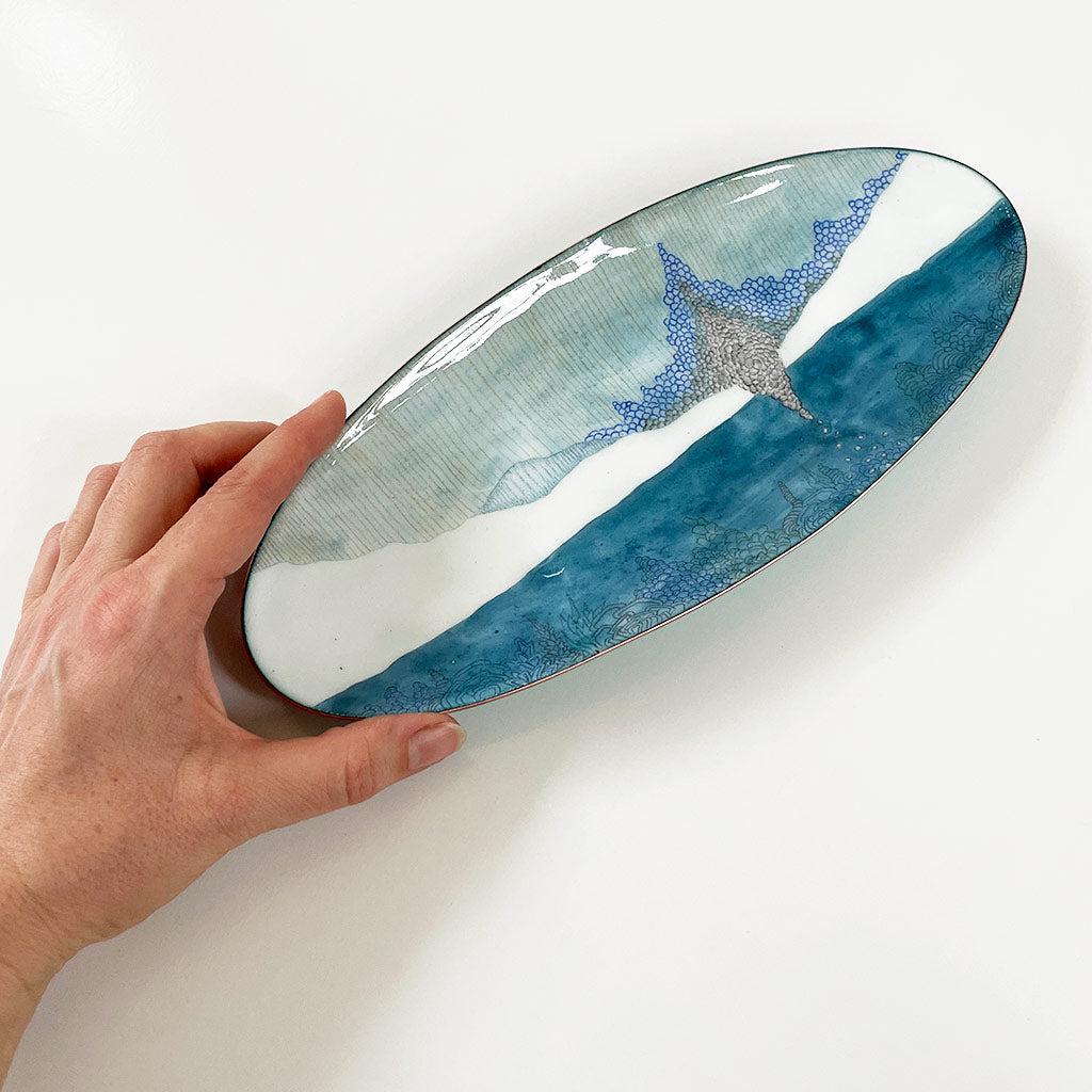 Landscape Bowl, Long Oval Seascape