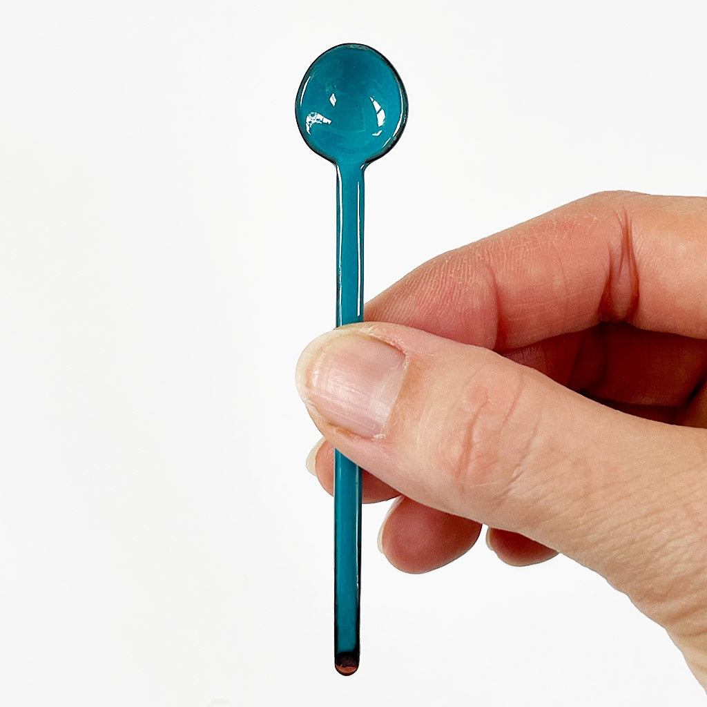 Rainbow spoons, enameled copper minis