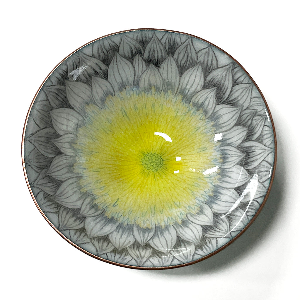 Exploding Flower enamelware bowl