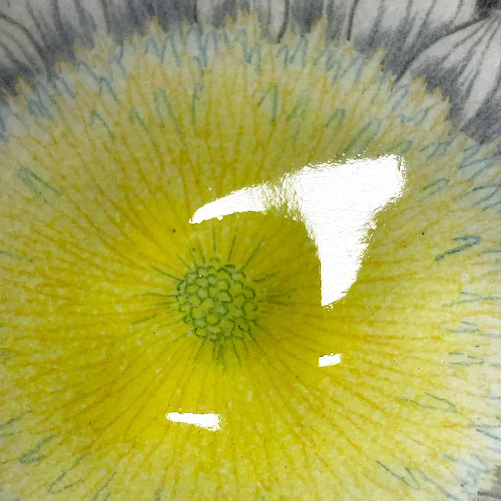 Exploding Flower enamelware bowl