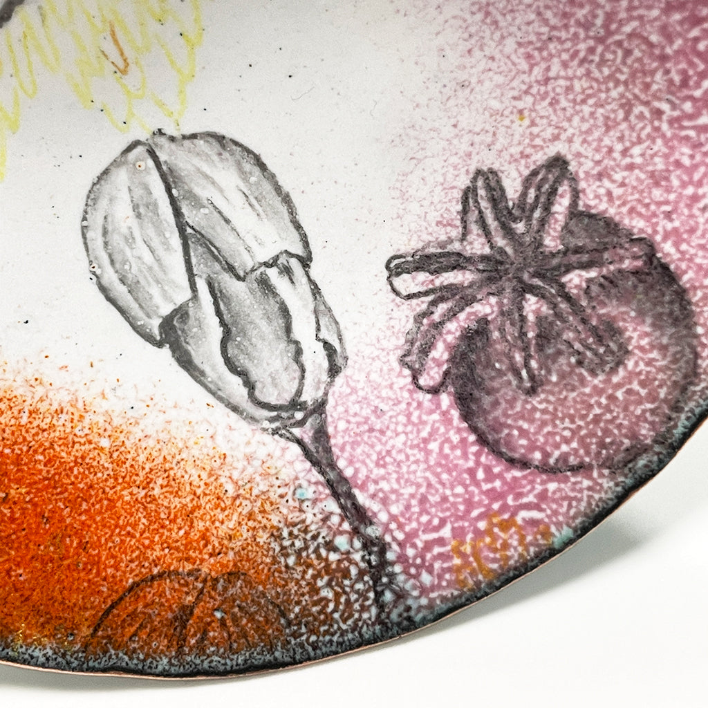 Poppy Flower enamelware bowl