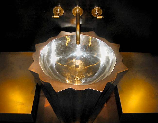 Powder room pedestal sink, Mercer Island