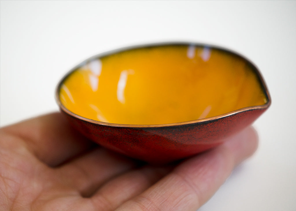 Petal Bitty Bowl, copper enamelware