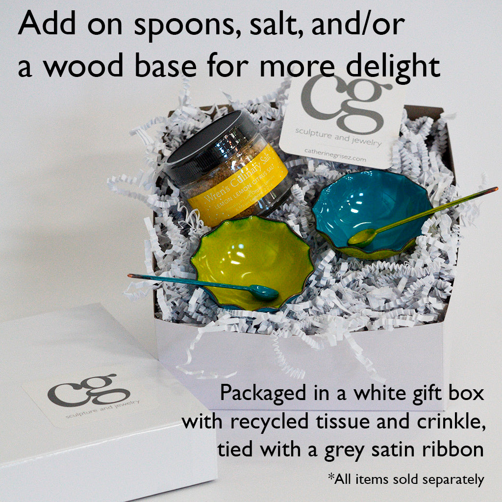 Fluted round Bitty Bowl, copper enamelware