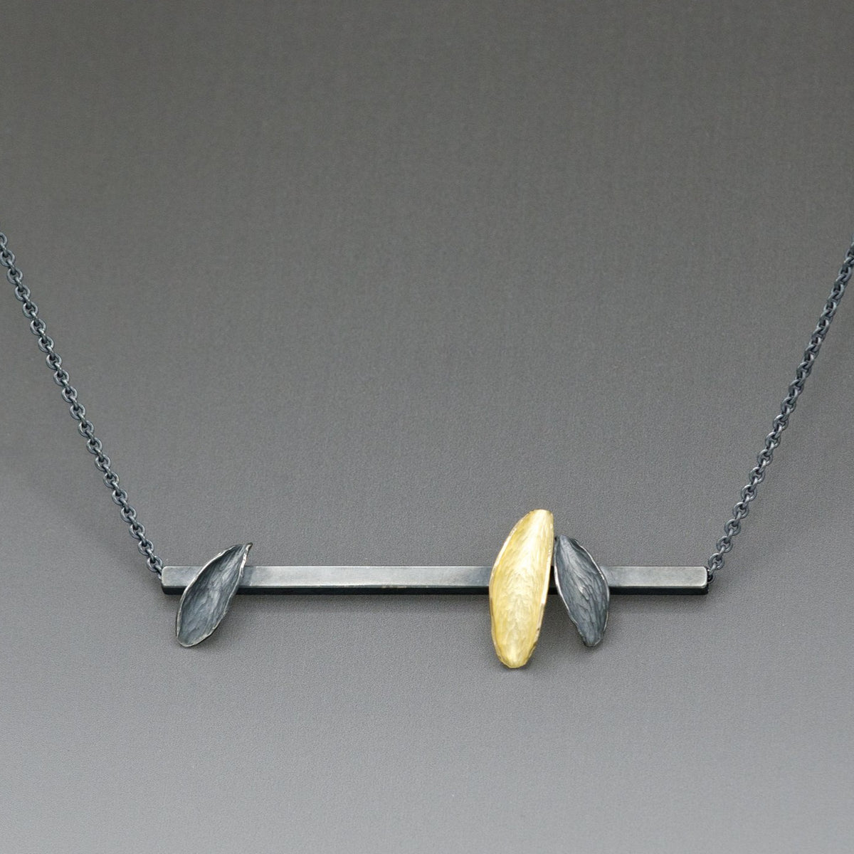 Gold and Silver Leaf Necklace