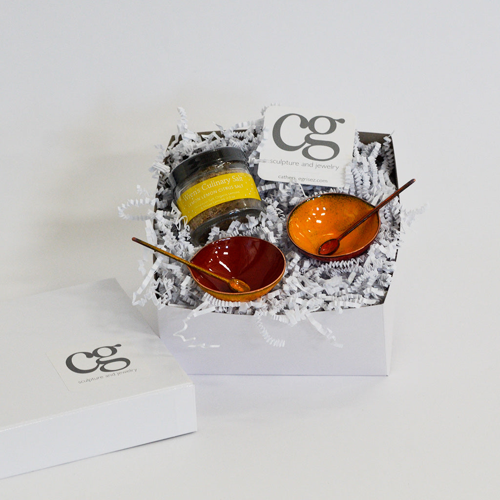 Petal Bitty Bowl, copper enamelware