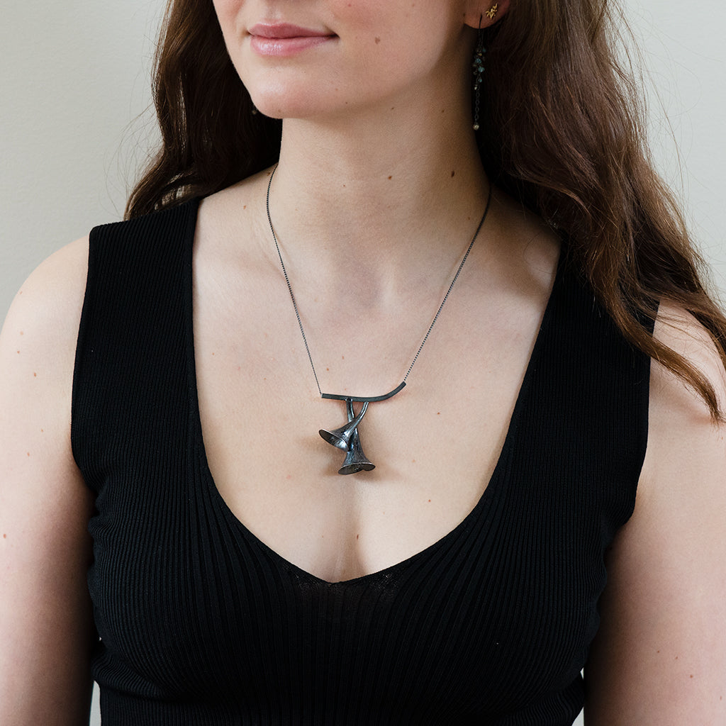 Listen, one of a kind sculptural necklace