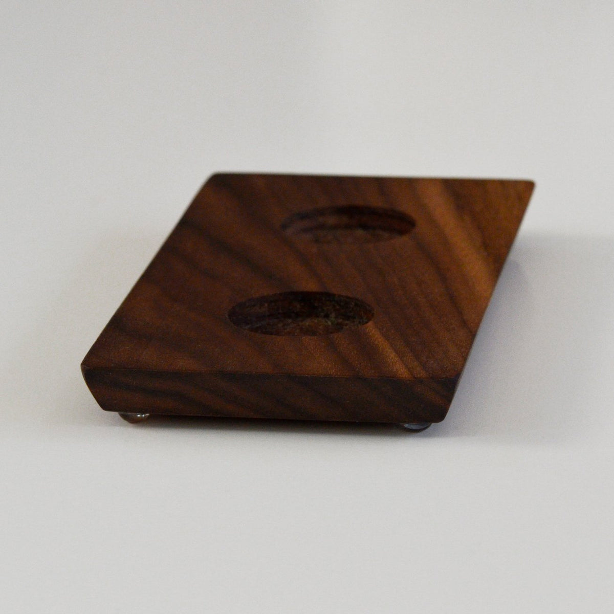 Double Walnut Base, holder for Bitty Bowls