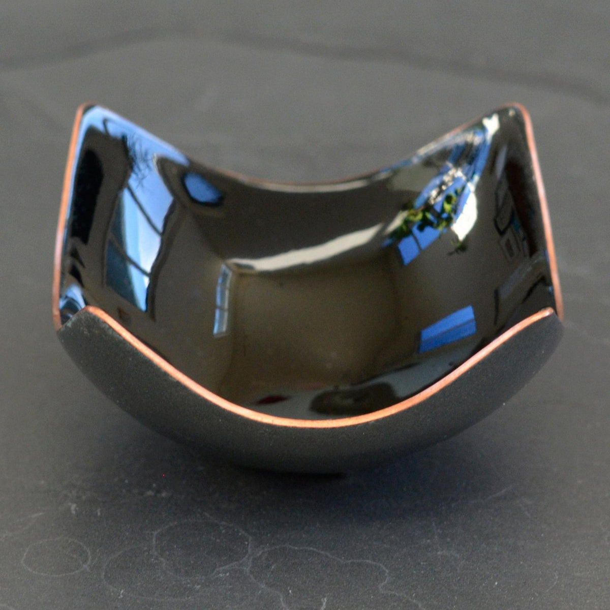 Turquoise and Black Bitty Bowls, enameled copper