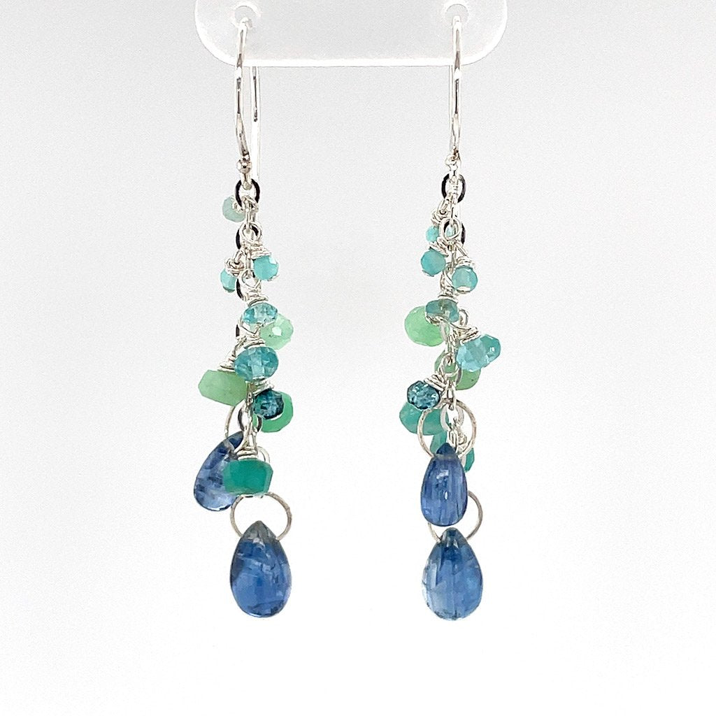 Blue Ombre Gradient Gemstone Earrings