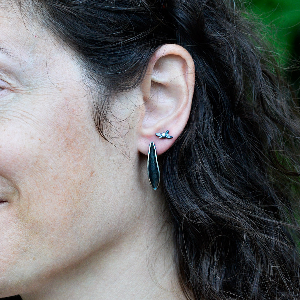 Tiny Succulent Gemstone (Birthstone) Earring