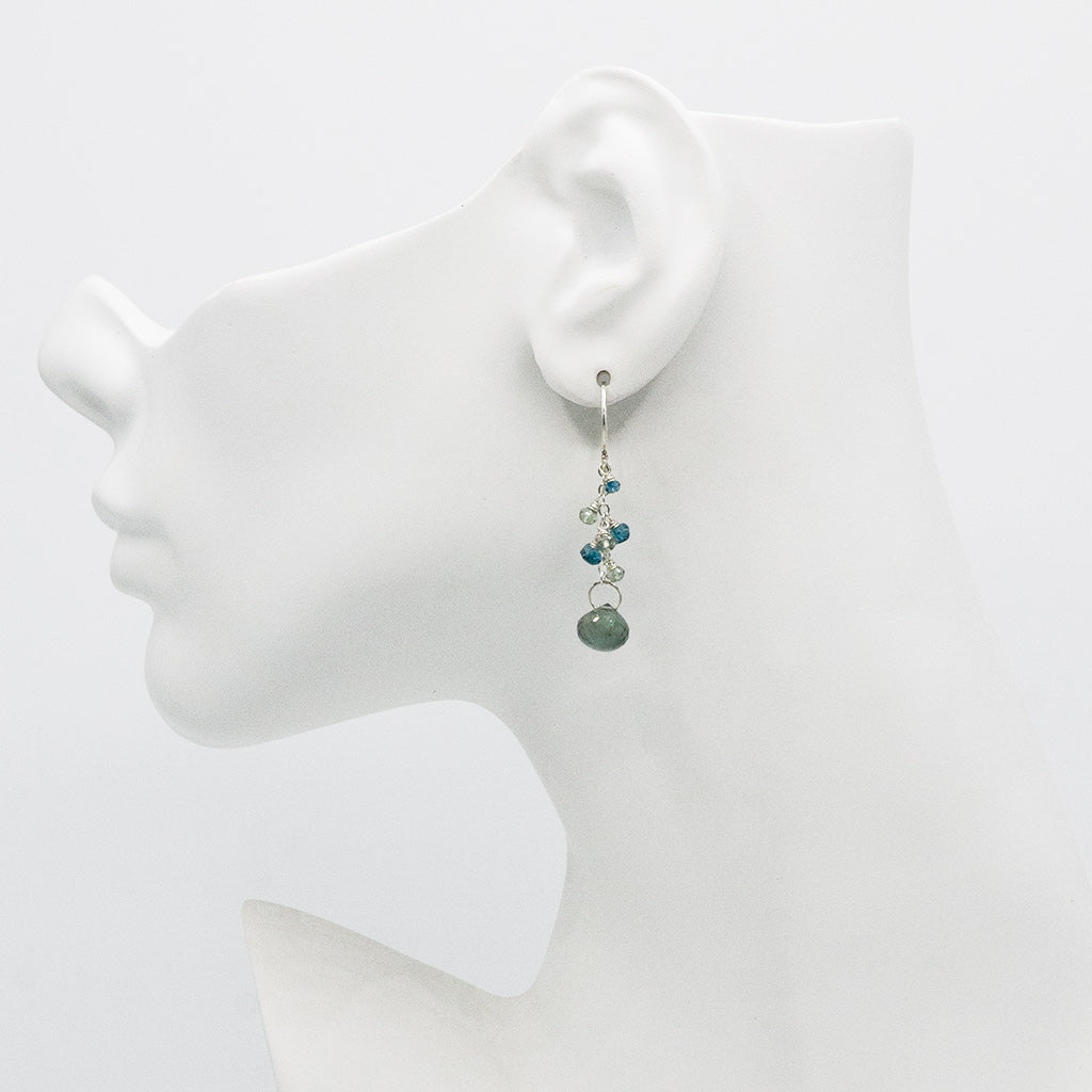 Moss Aquamarine Gemstone Earrings