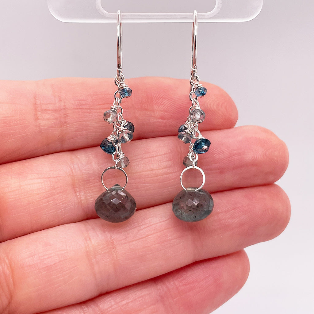Moss Aquamarine Gemstone Earrings