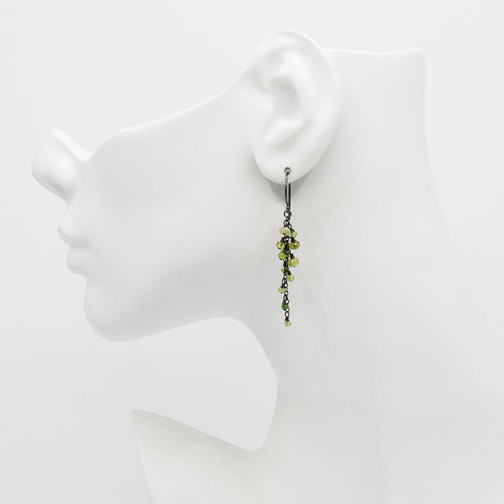 Green Sparkle Moss, Gemstone Earrings