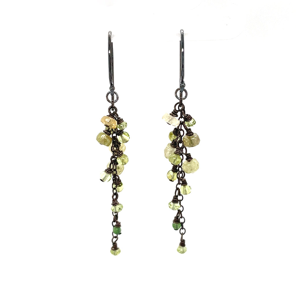 Green Sparkle Moss, Gemstone Earrings
