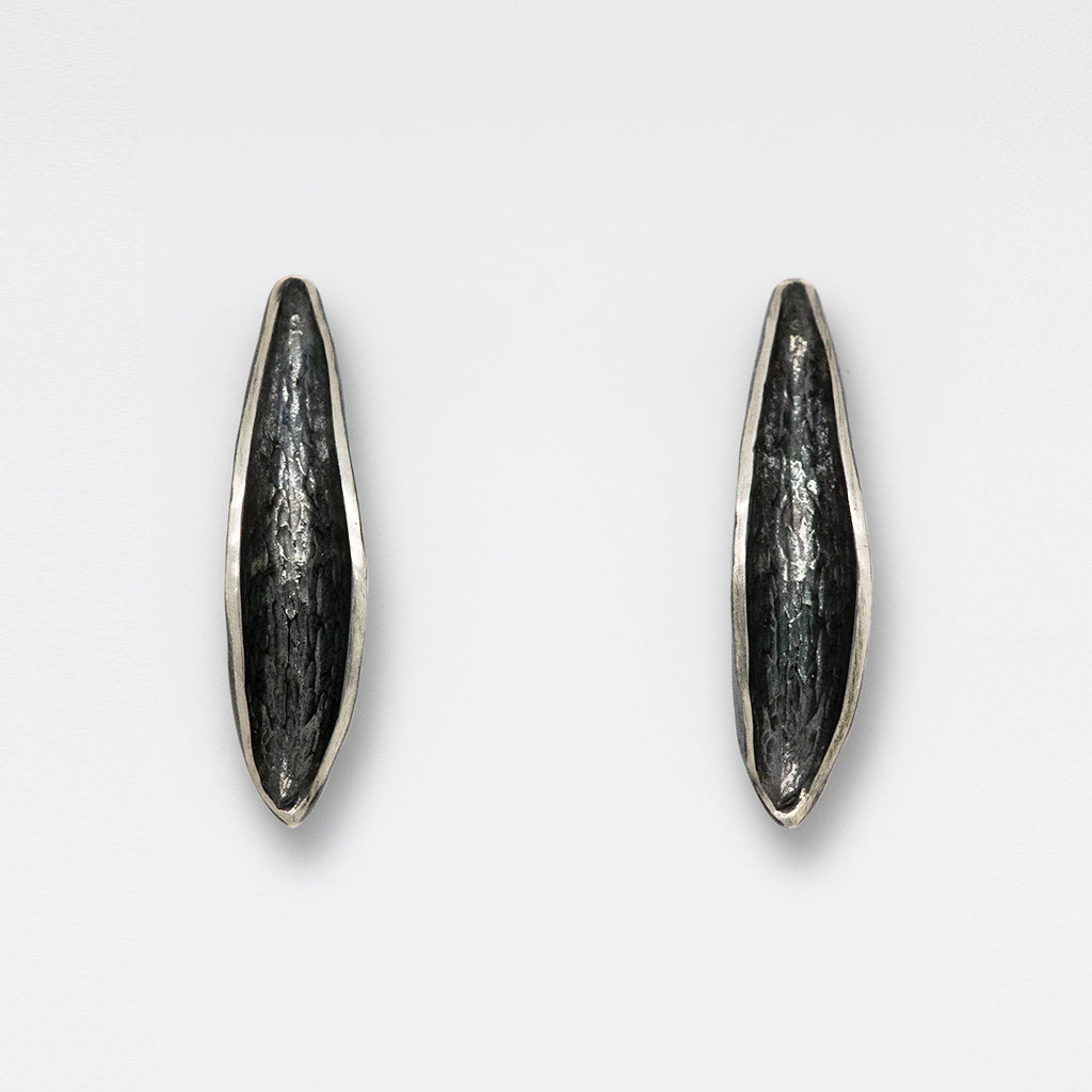 Long leaf post earring