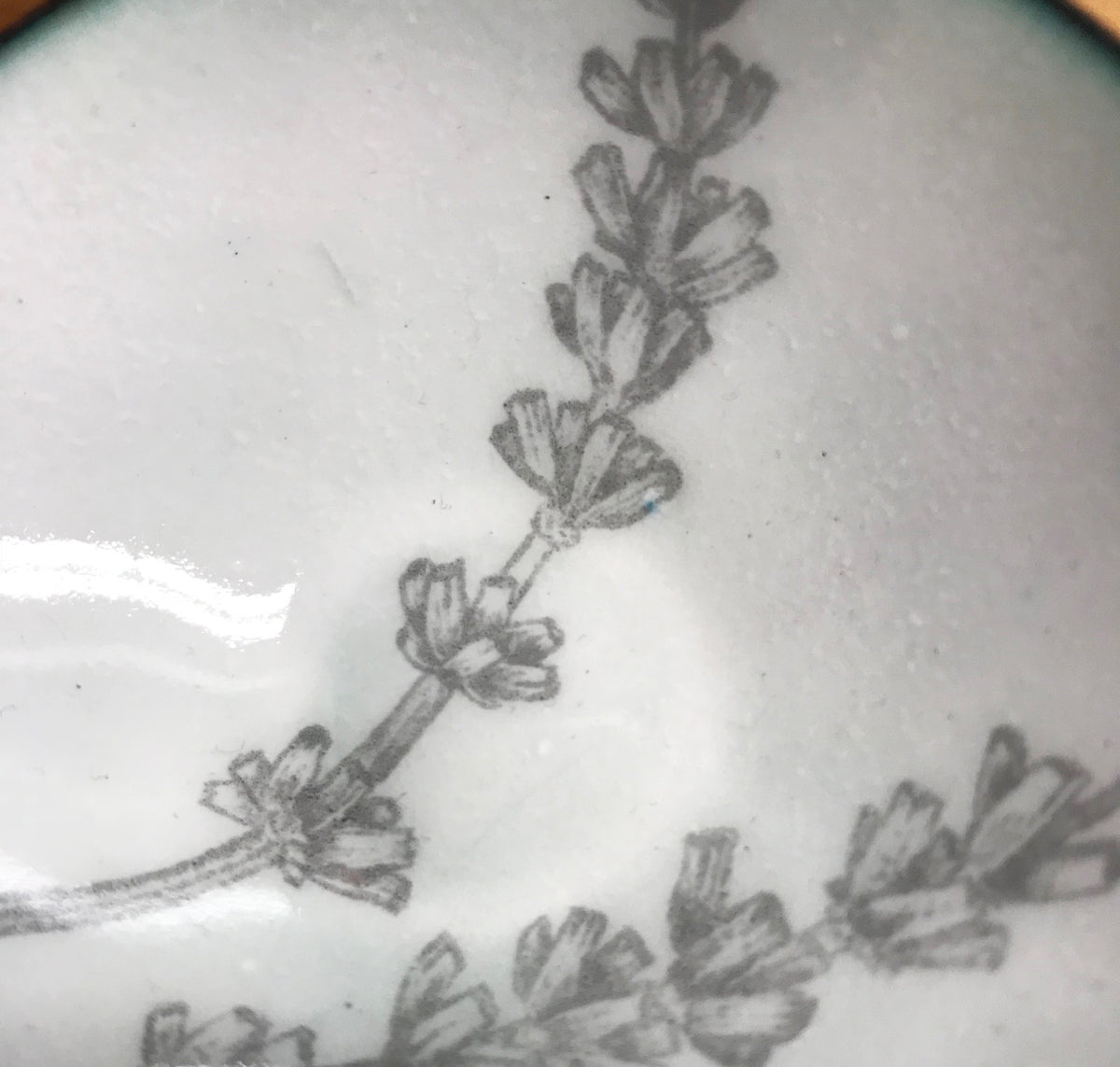 Herb Enamelware Bowls, handmade art gift for the kitchen