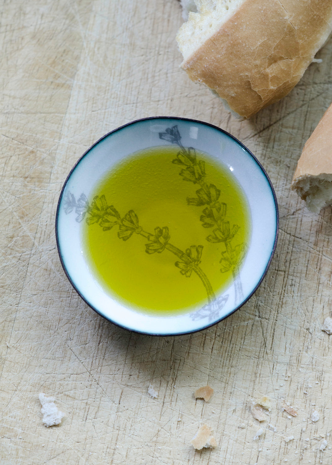 Herb Enamelware Bowls, handmade art gift for the kitchen