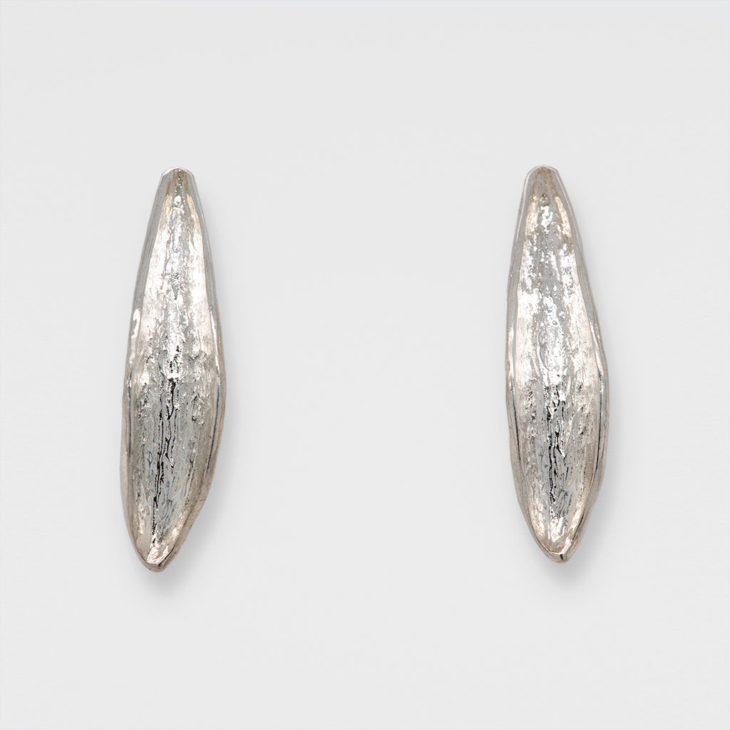 Long leaf post earring