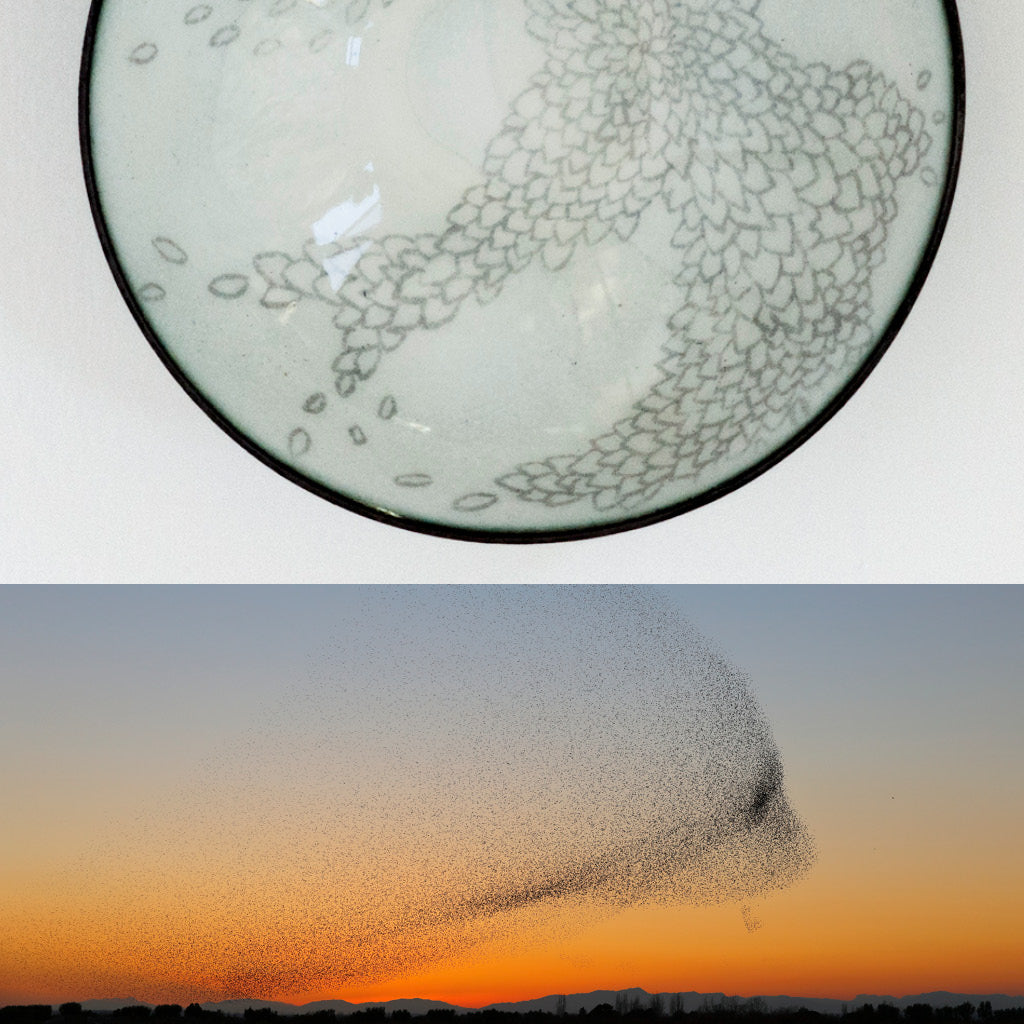 Murmuration Enamelware Graphite Bowl