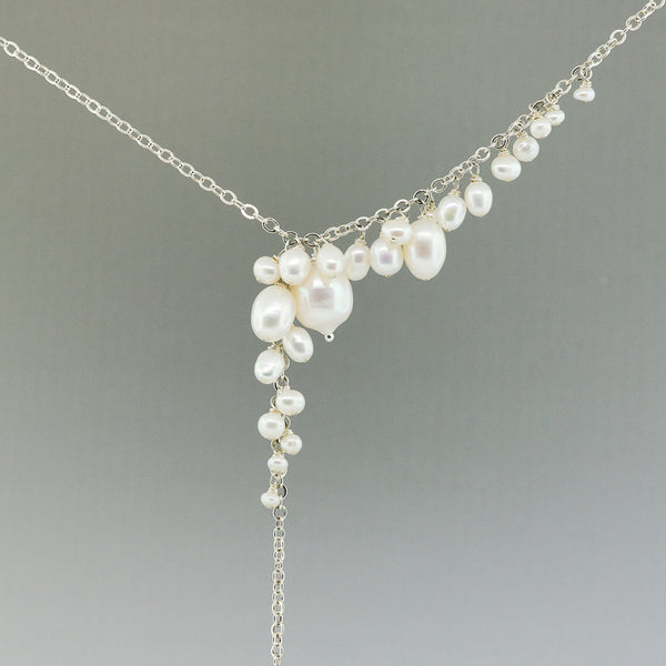 Asymmetrical Pearl Necklace - CG Sculpture and Jewelry