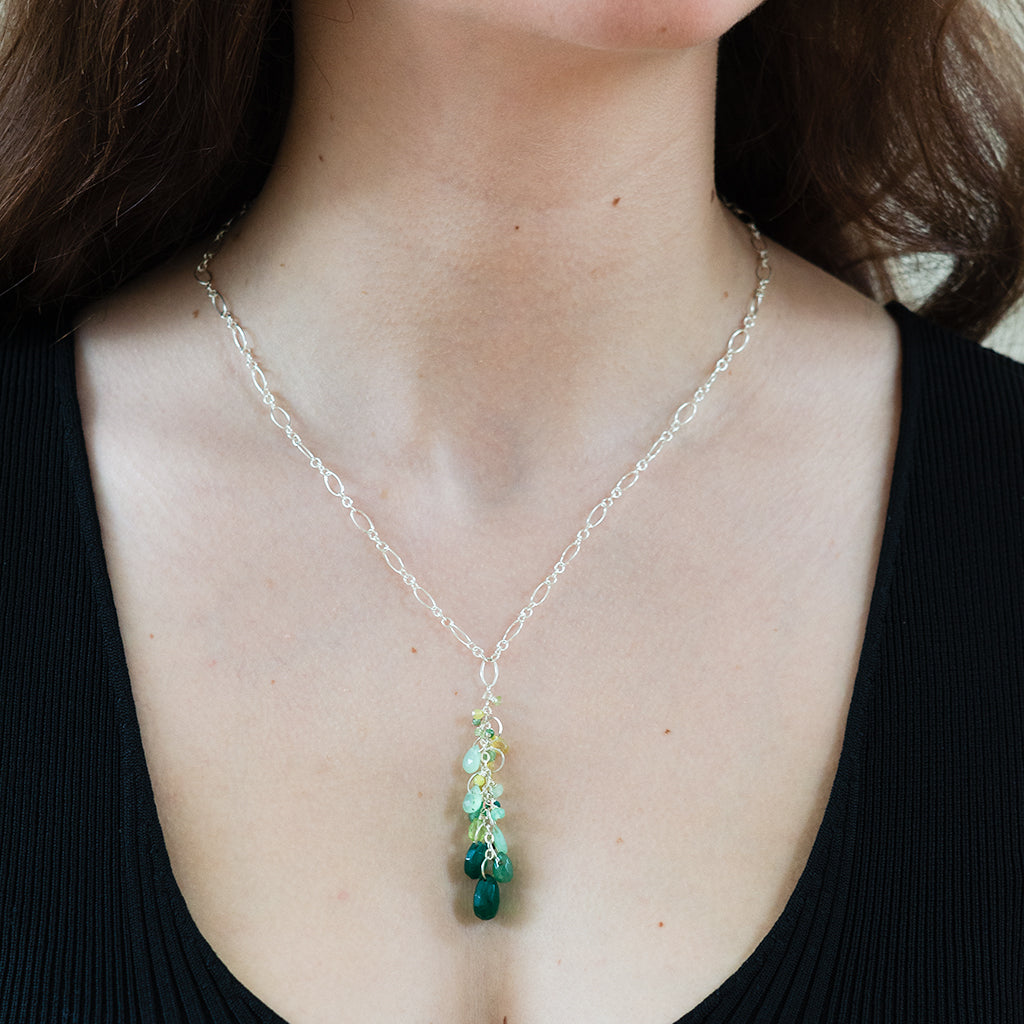 Green Ombre Gradient Gemstone Necklace