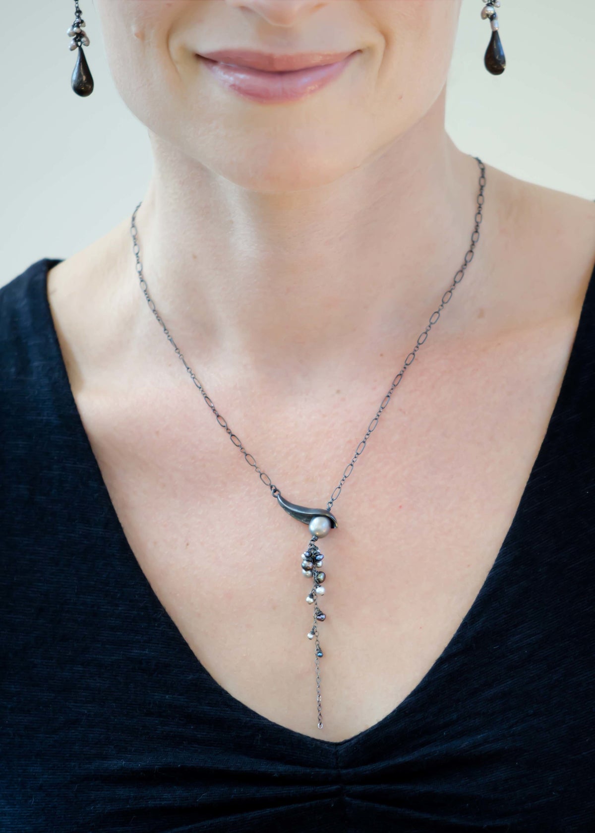 Small Angled Pearl Necklace