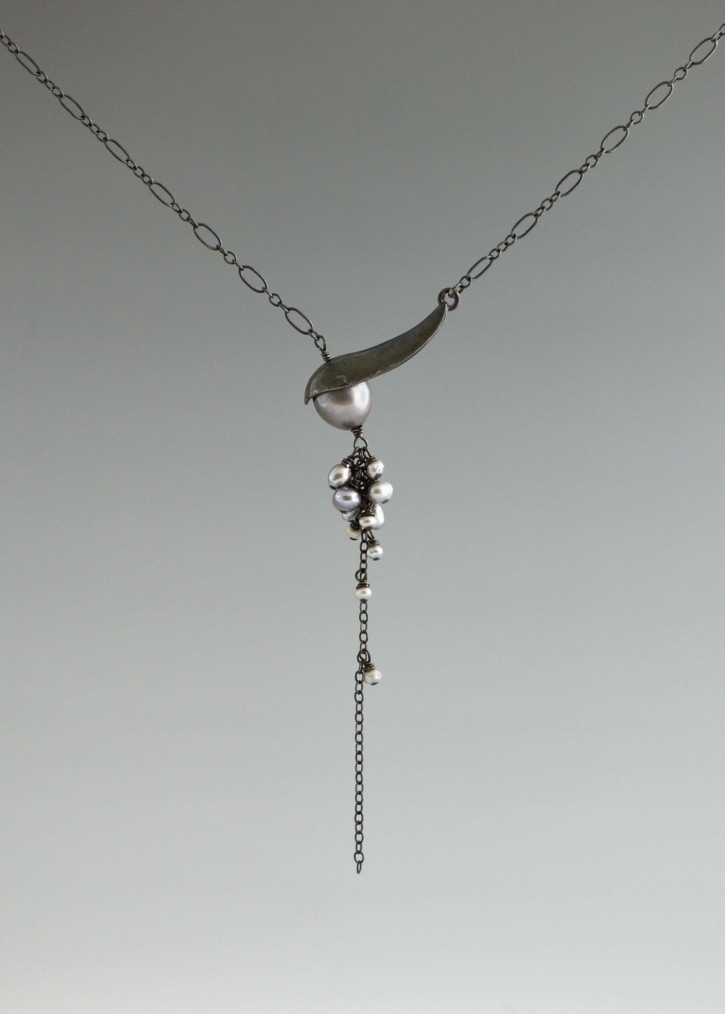 Small Angled Pearl Necklace - CG Sculpture and Jewelry