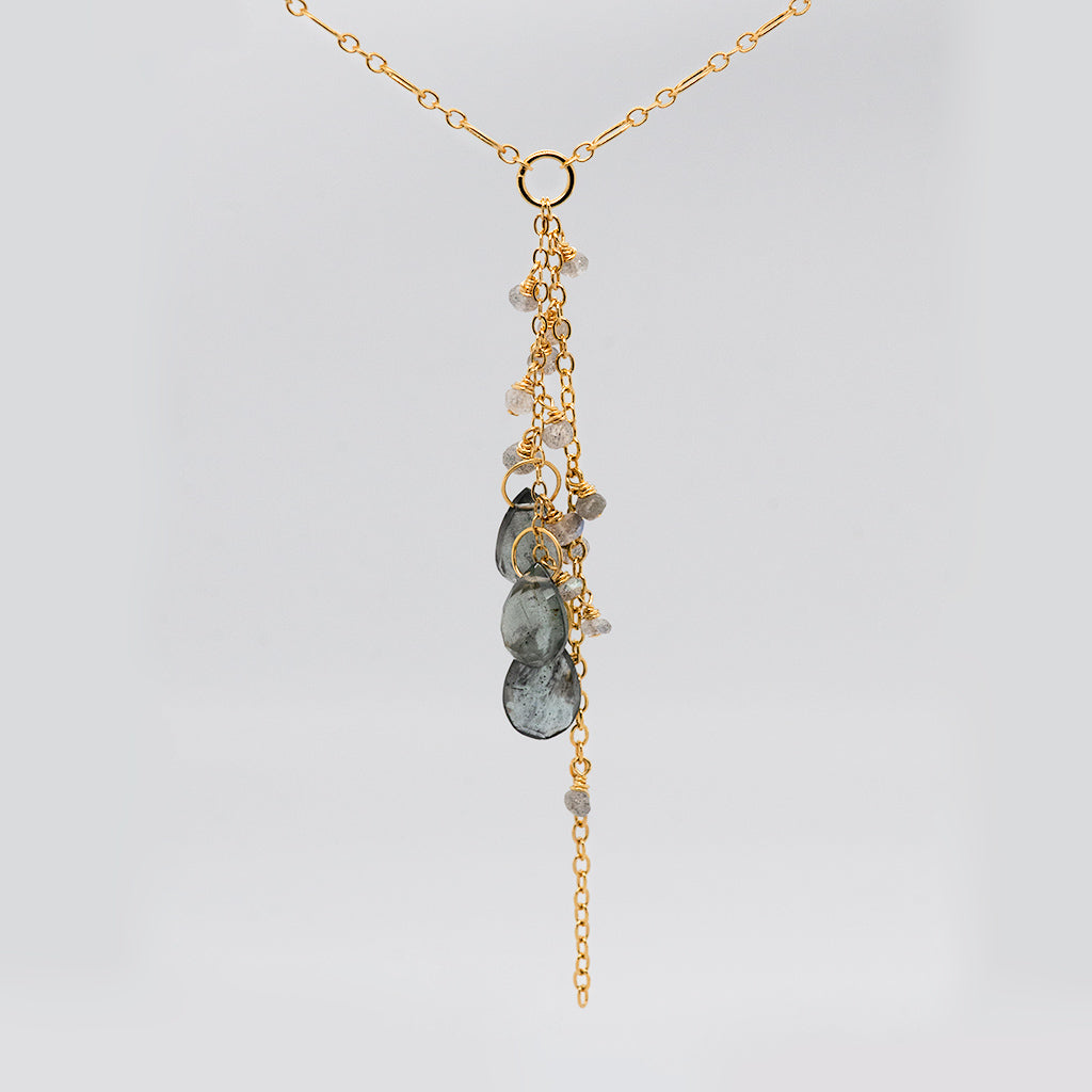 Moss Aquamarine Gold Necklace