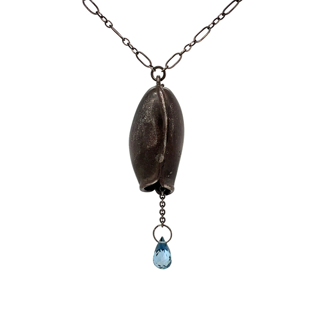 Long pod and Blue topaz necklace