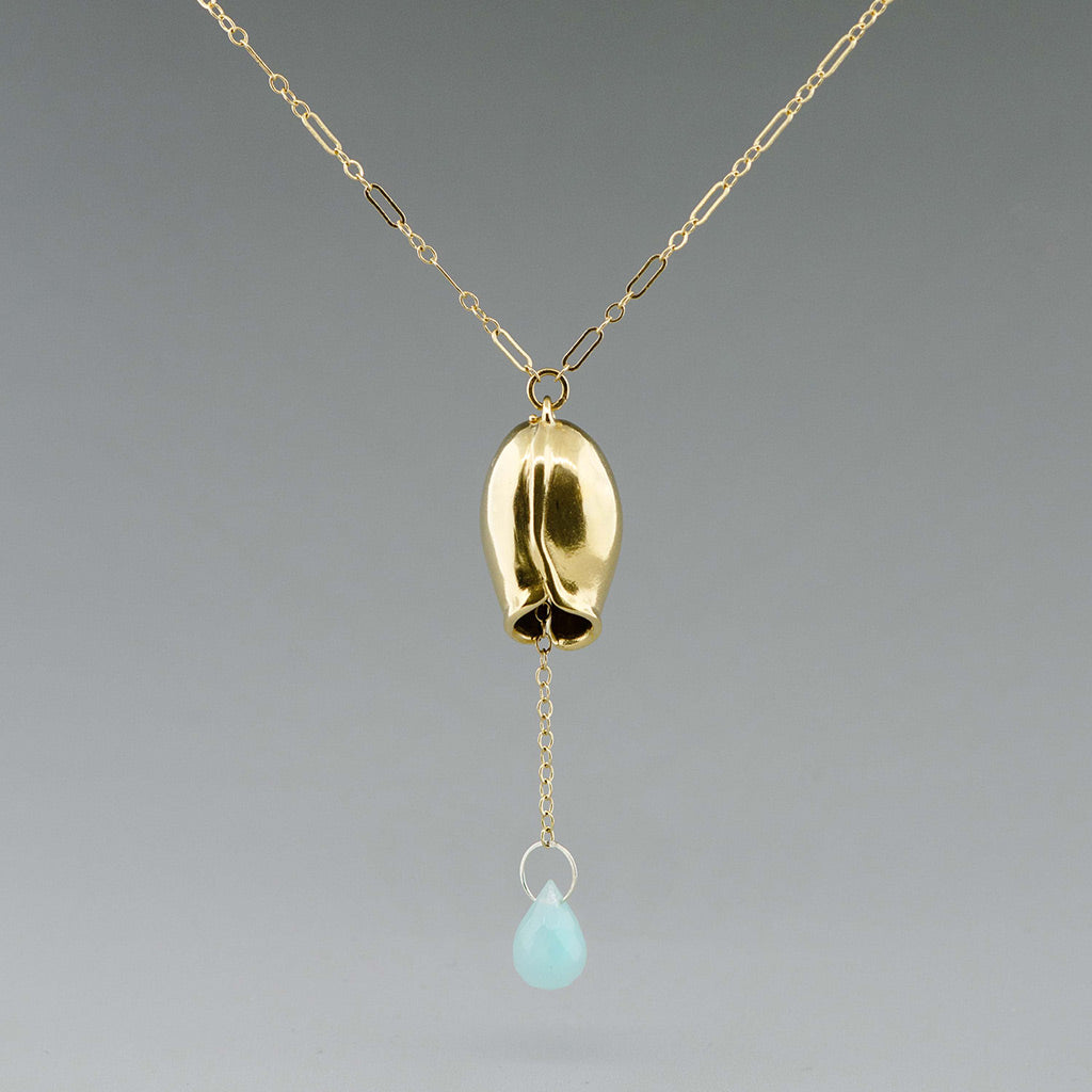 Classic pod and gemstone necklace