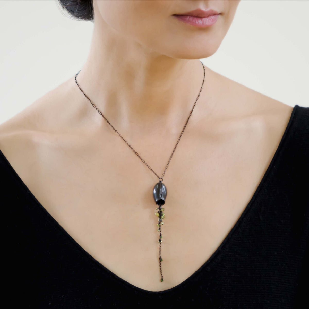 Cascading gems Pod necklace