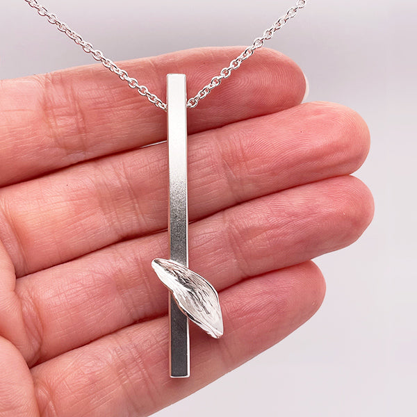 Vertical Resilient Silver Necklace