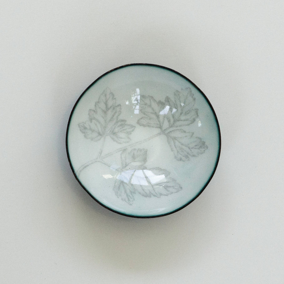 Herb Enamelware Bowls, handmade art gift for the kitchen