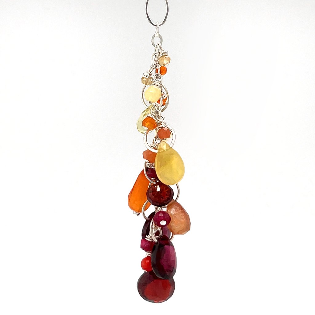 Red Ombre Gradient Gemstone Necklace