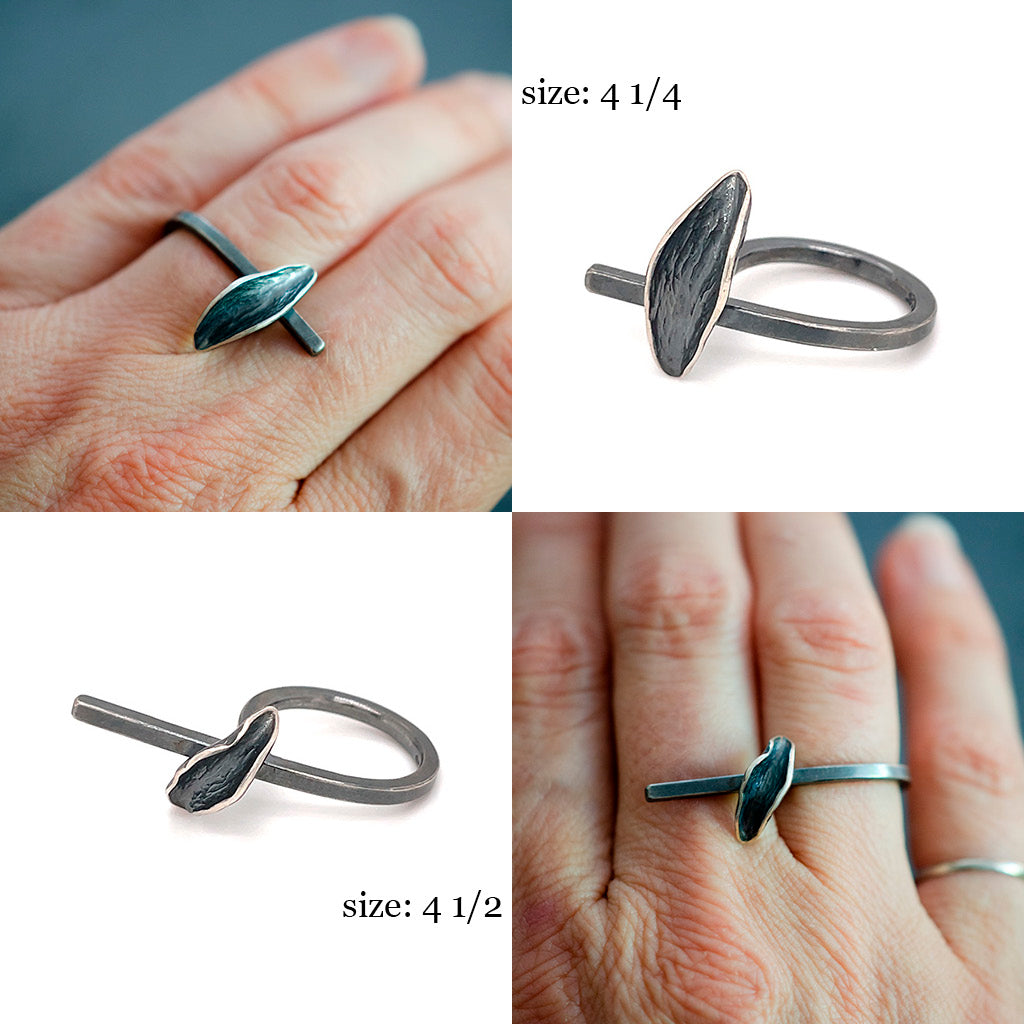 Resilient Ring in Dark Silver (single leaf)