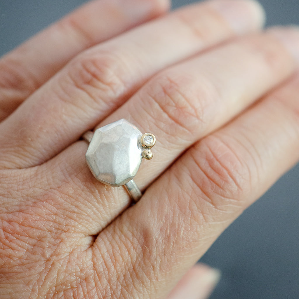 Strength Rock Ring with Diamond