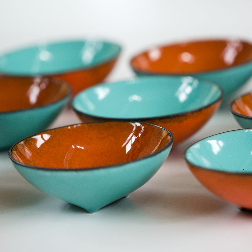 Round Bitty Bowl, copper enamelware