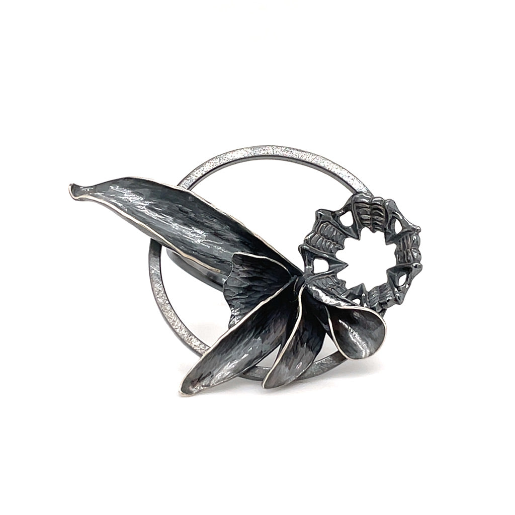 Night Bloom Silver Ring