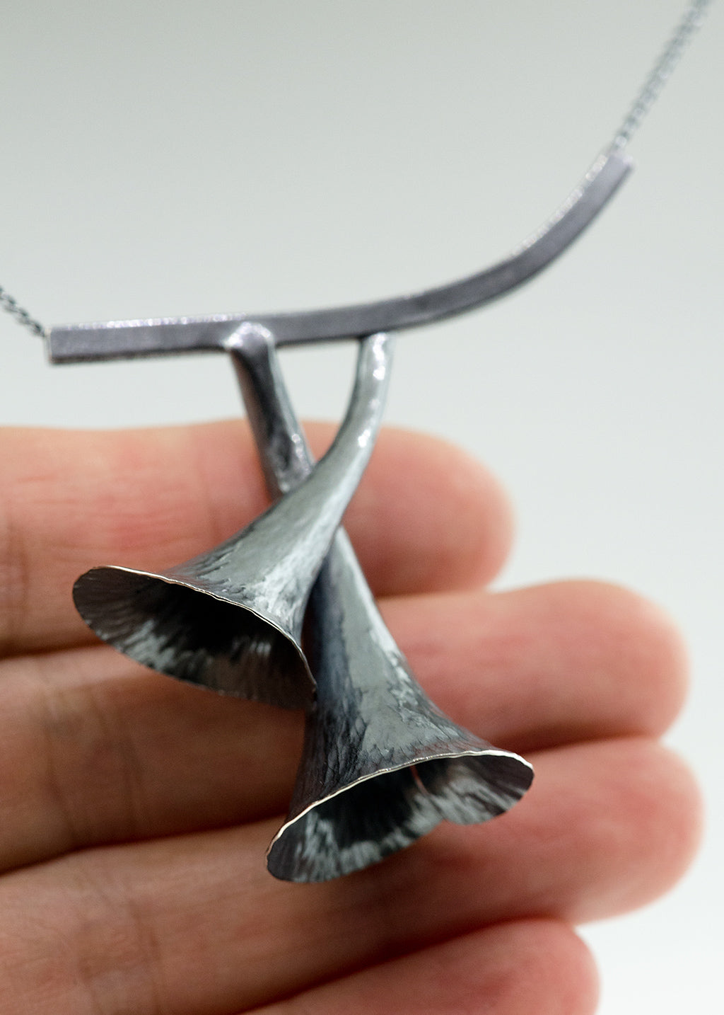 Listen, one of a kind sculptural necklace