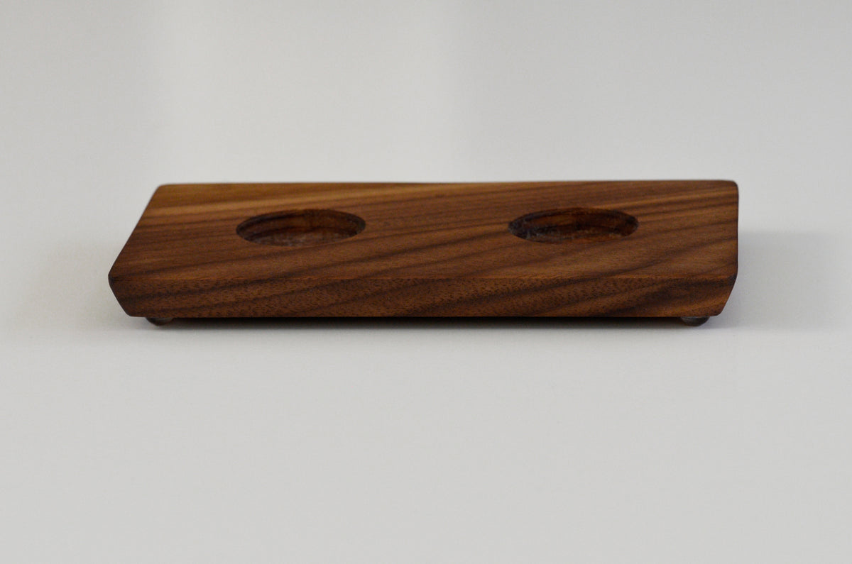 Double Walnut Base, holder for Bitty Bowls