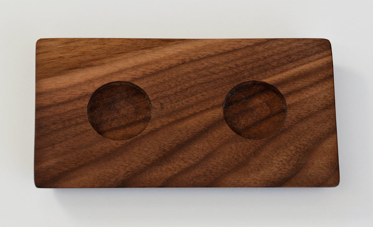 Double Walnut Base, holder for Bitty Bowls